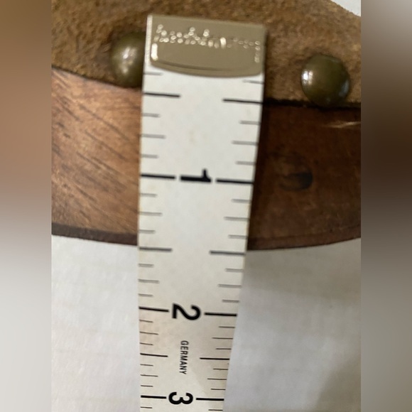 KORS Michael Kors Mary Jane Tan Suede Wood Platform Clog Sandal Size 8 1/2 - Picture 14 of 14